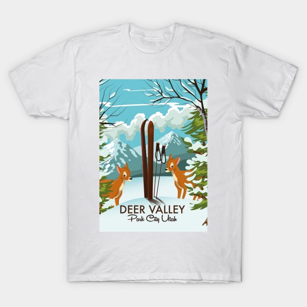 Deer Valley Park City Utah Travel poster T-Shirt by nickemporium1